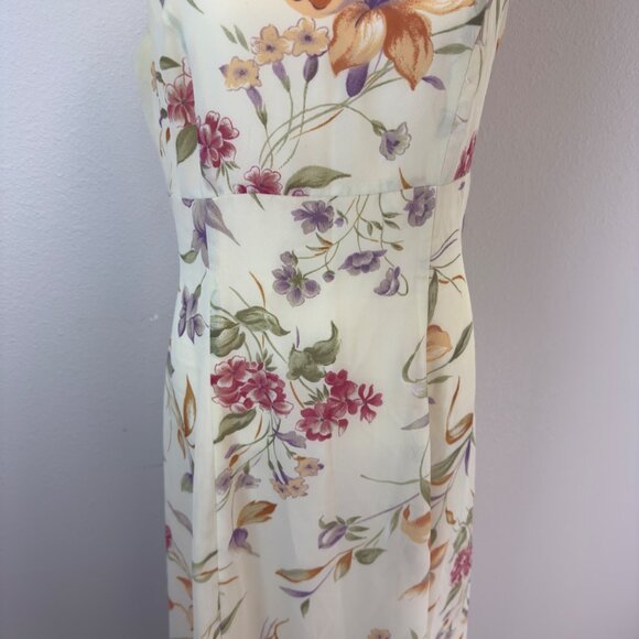 Vtg T R Bentley Floral Maxi Sundress Size 6 Sleeveless Cottage Core Fairycore - Picture 3 of 15